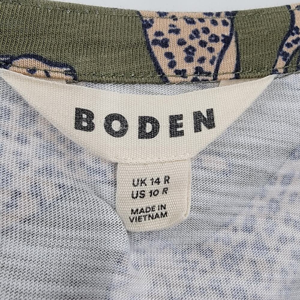 Boden Dress Womens 10 Green Leopard Print Naomi Relaxed Jersey Knit Pockets - Picture 8 of 11